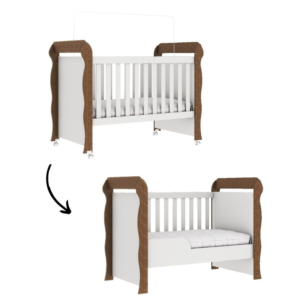Berço Americano e Cama Bebê Mirelle Branco/MD Carolina Baby