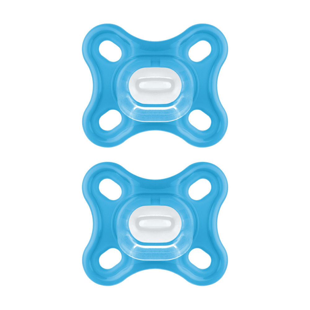 Kit 2 Chupetas Confort 100% Silicone 0-2 Meses Azul - MAM