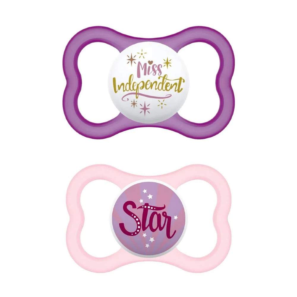Kit 2 Chupetas Bico de Silicone Air 6m+ Rosa - MAM