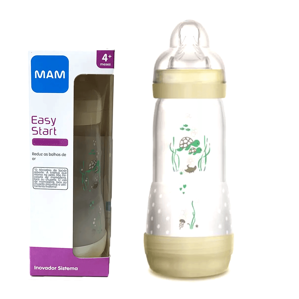 Mamadeira Easy Start Bico de Silicone 4m+ 320ml Neutro - MAM