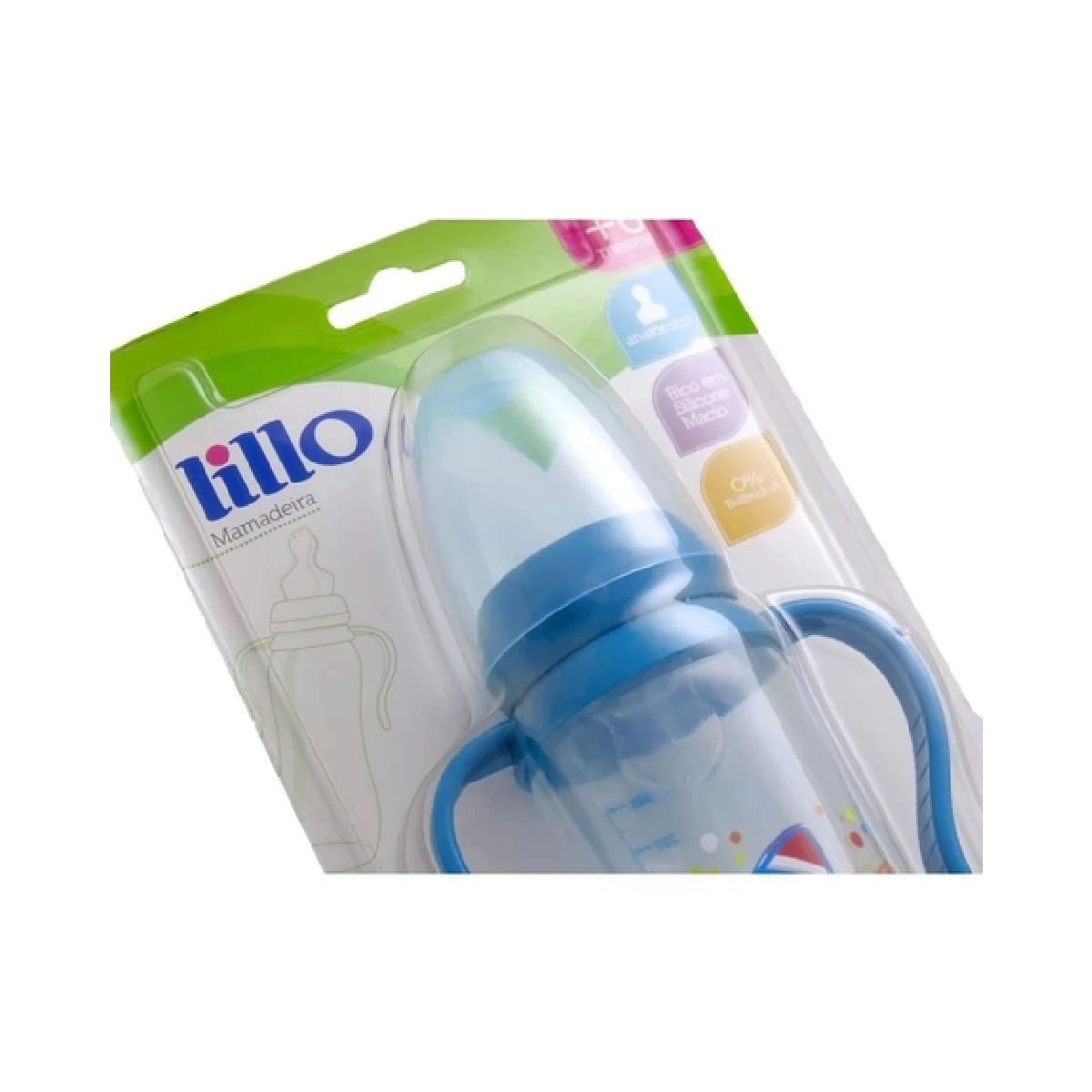 Mamadeira com Alça Acinturada Sonho 240ml Azul - Lillo