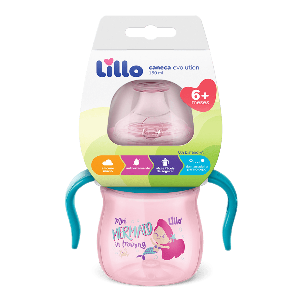 Copo de Aprendizado com Alça Evolution 150ml Rosa - Lillo