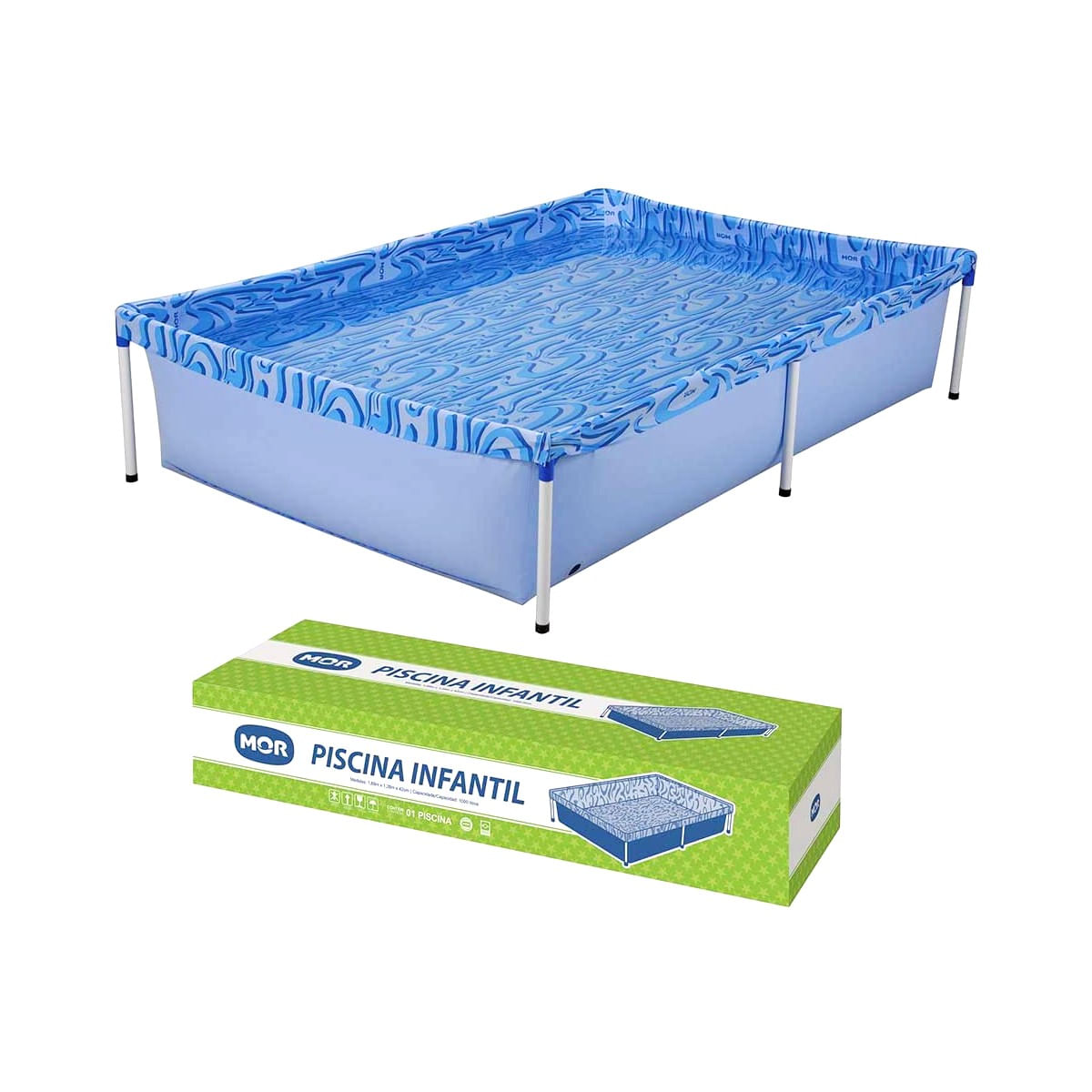 Piscina Retangular Pequena 1000 Litros Portátil -  Mor
