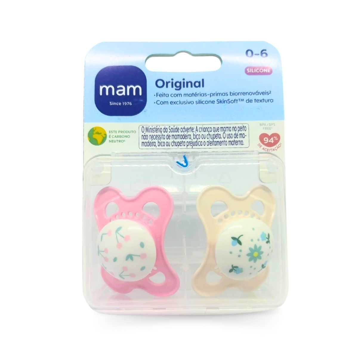 Kit 2 Chupetas Coleção Fundo do Mar 0-6 Meses Rosa  - MAM