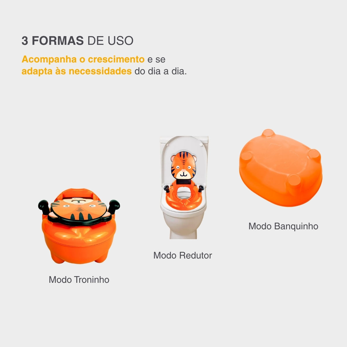 Troninho Penico Infantil Musical Desfralde Tigre Replay Kids