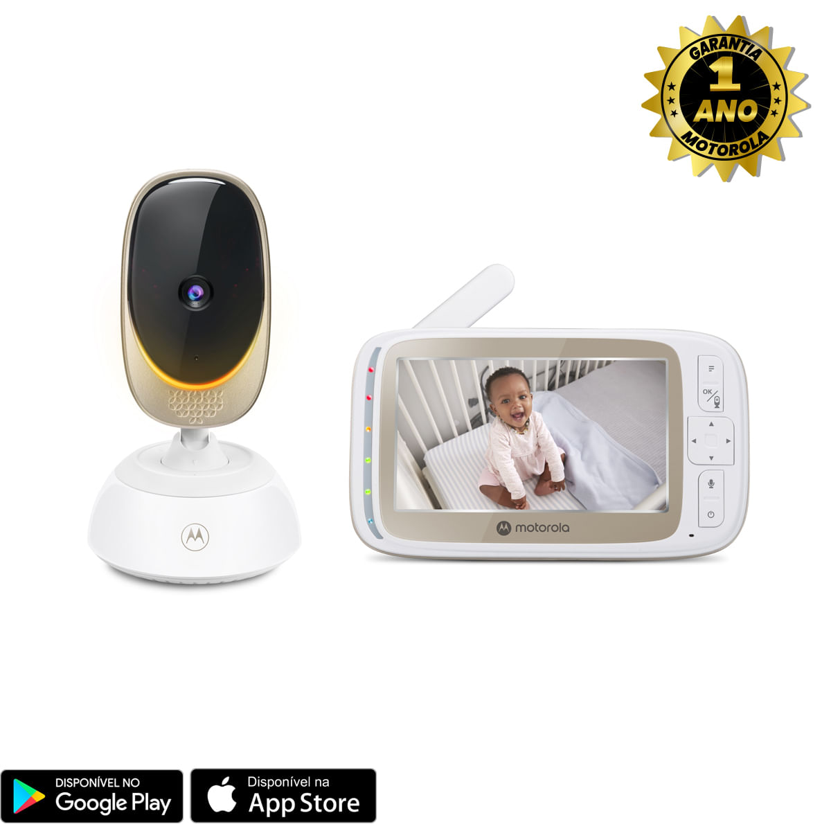 Babá Eletrônica VM85 Connect LCD 5.0 Zoom e Wi-Fi Motorola