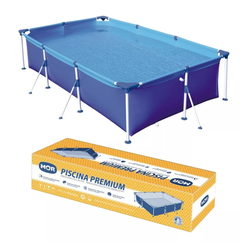 Piscina Retangular Estrutural Premium PVC 3700 Litros - Mor