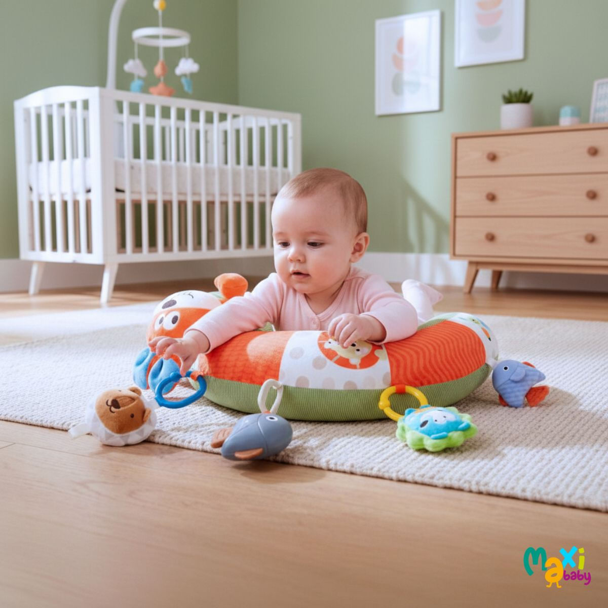 Almofada Atividade Bebê TummyTime Sensorial Squeak Maxi Baby