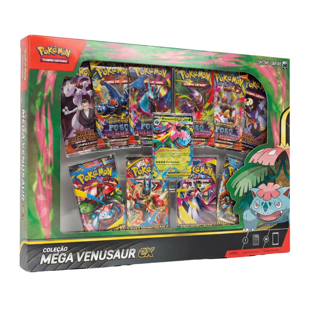 Cartas Pokémon Coleção Mega Vanusaur ex com 61 Cards Copag