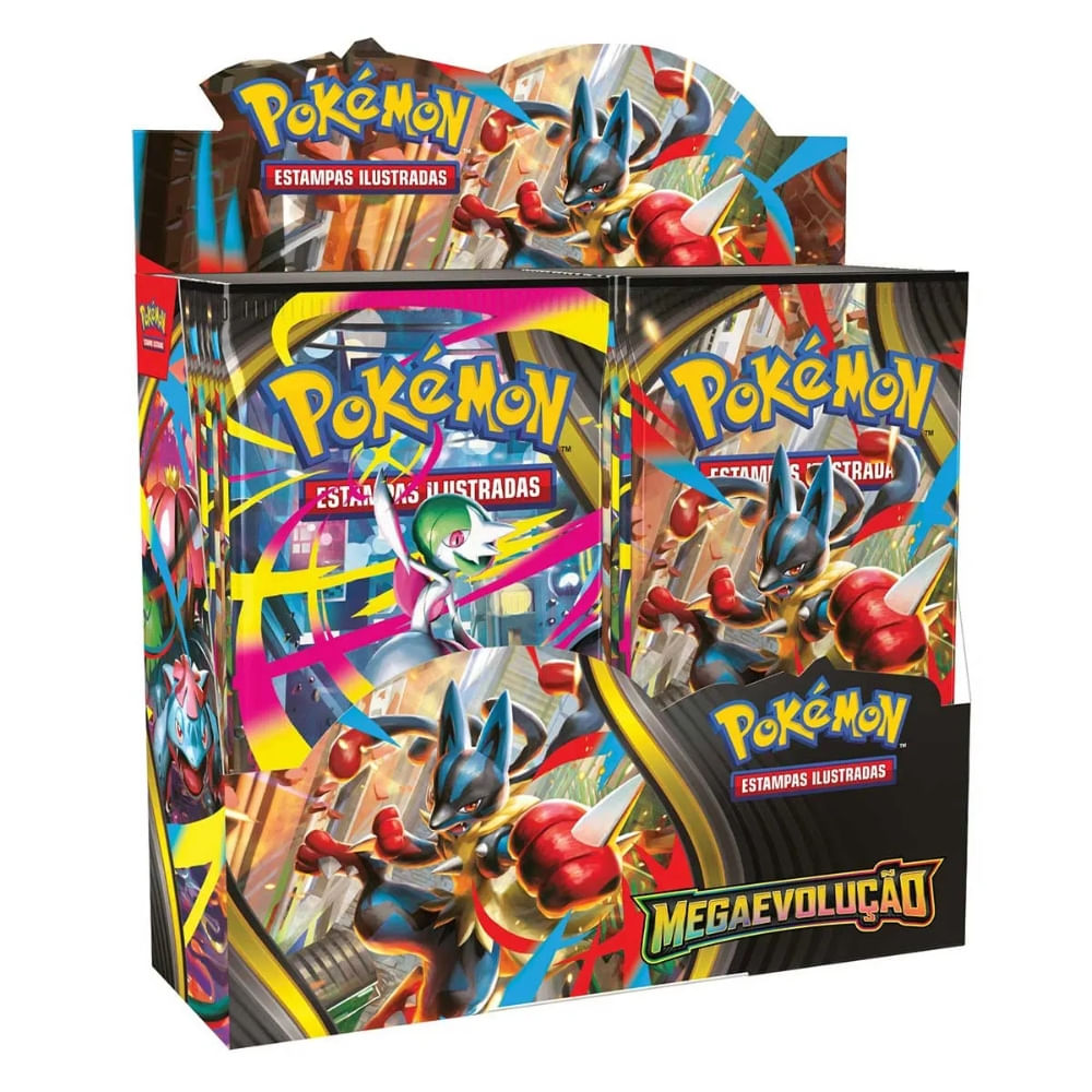 Cartas Pokémon Booster Mega Evolução com 216 Cards Copag