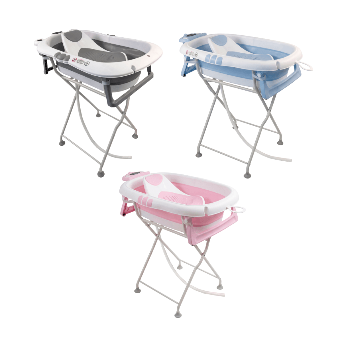 Banheira Bebe Dobravel com Suporte Redutor Asssento e Termômetro Melon Maxi Baby