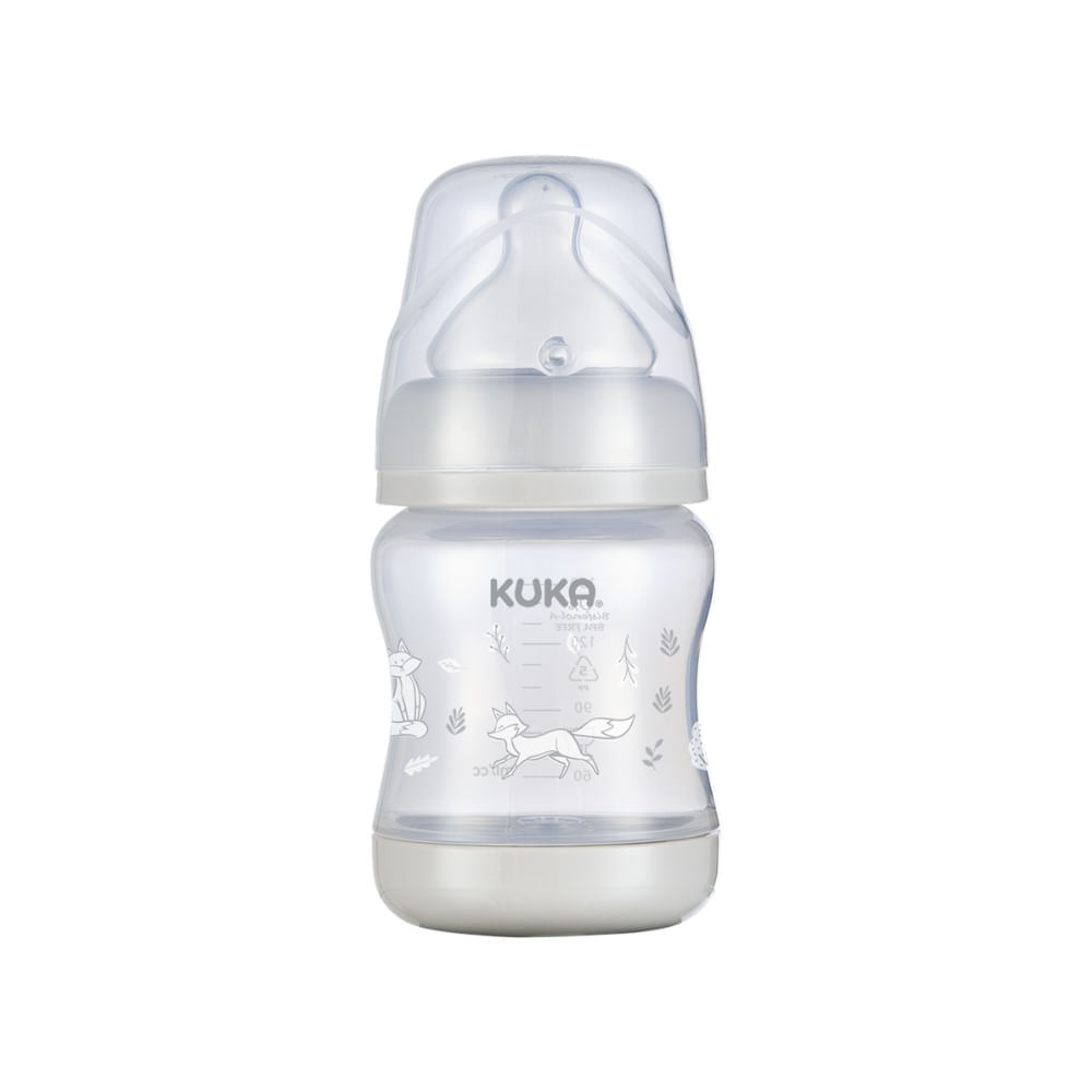 Mamadeira Bico Silicone Antivazamento 150ml Elegance Plus 0m+ Cinza Kuka