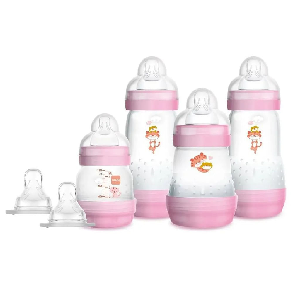 Kit 4 Mamadeiras + 2 Bicos Extras Easy Start - MAM